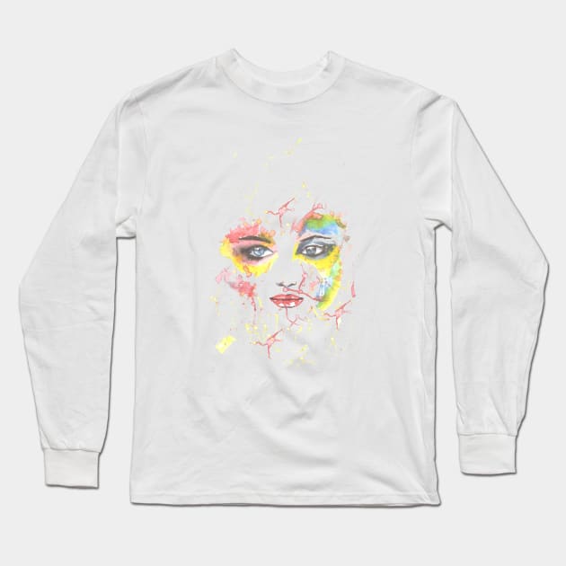 face of colors Long Sleeve T-Shirt by shanu64